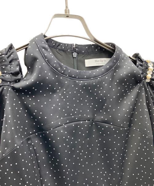 HER LIP TO（ハーリップトゥ）Her lip to (ハーリップトゥ) 長袖ワンピース ブラック サイズ:Mの古着・服飾アイテム