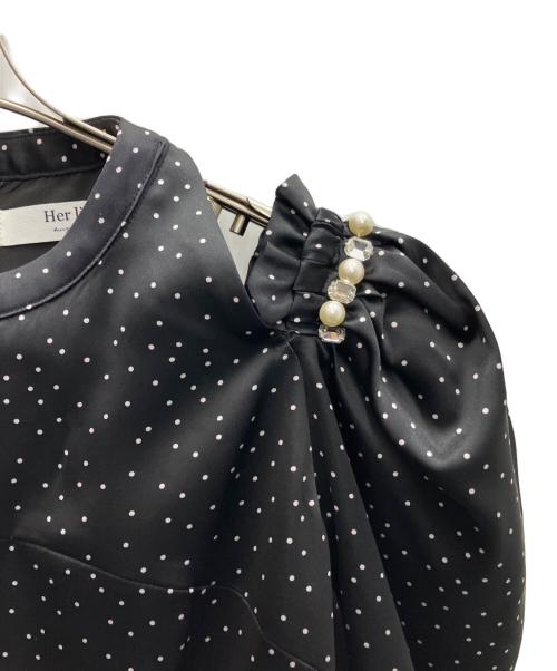 HER LIP TO（ハーリップトゥ）Her lip to (ハーリップトゥ) 長袖ワンピース ブラック サイズ:Mの古着・服飾アイテム