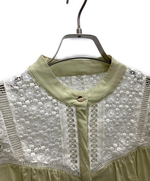 HER LIP TO（ハーリップトゥ）HER LIP TO (ハーリップトゥ) 長袖ブラウス 黄緑 サイズ:Mの古着・服飾アイテム