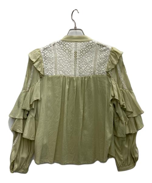 HER LIP TO（ハーリップトゥ）HER LIP TO (ハーリップトゥ) 長袖ブラウス 黄緑 サイズ:Mの古着・服飾アイテム
