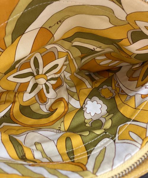 Accessoires De Mademoiselle（アクセソワ・ドゥ・マドモアゼル）Accessoires De Mademoiselle (アクセソワ・ドゥ・マドモアゼル) レザーハンドバッグ イエローの古着・服飾アイテム