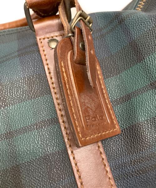 POLO RALPH LAUREN（ポロ・ラルフローレン）POLO RALPH LAUREN (ポロ・ラルフローレン) ボストンバッグ グリーン×ブラウンの古着・服飾アイテム