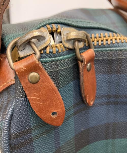 POLO RALPH LAUREN（ポロ・ラルフローレン）POLO RALPH LAUREN (ポロ・ラルフローレン) ボストンバッグ グリーン×ブラウンの古着・服飾アイテム
