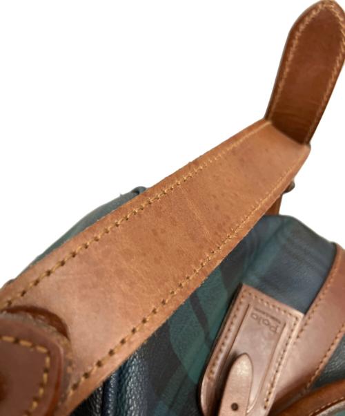 POLO RALPH LAUREN（ポロ・ラルフローレン）POLO RALPH LAUREN (ポロ・ラルフローレン) ボストンバッグ グリーン×ブラウンの古着・服飾アイテム