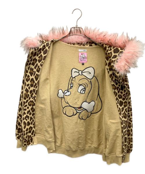 GYDA（ジェイダ）GYDA (ジェイダ) GALFY (ガルフィー) ジップパーカー ブラウン×ベージュ サイズ:SIZEFREEの古着・服飾アイテム