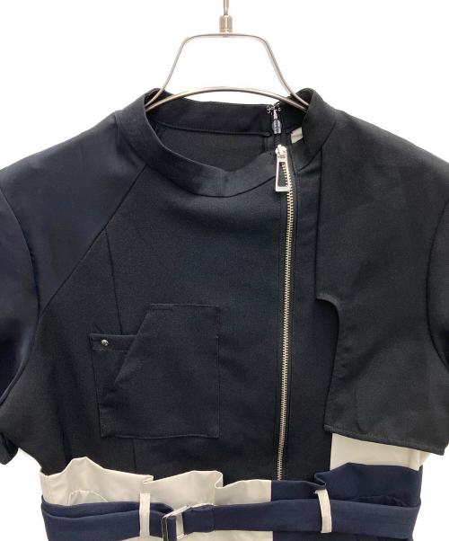 UNITED TOKYO（ユナイテッドトーキョー）UNITED TOKYO (ユナイテッドトーキョー) 半袖ワンピース ネイビー×ベージュ×ブラック サイズ:SIZE1の古着・服飾アイテム