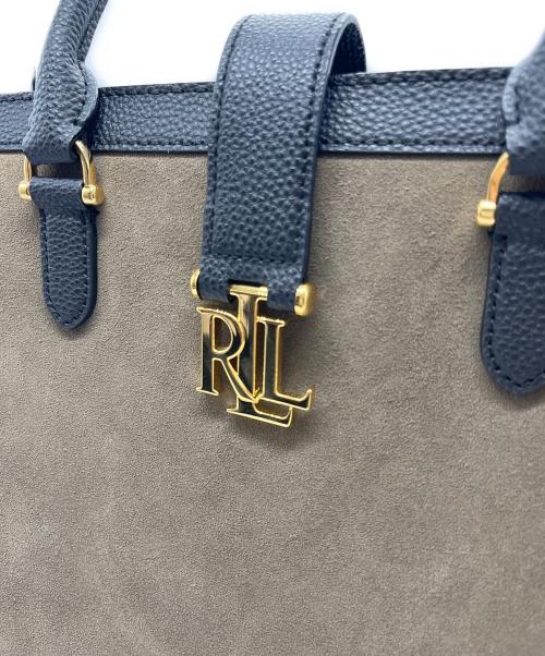 LAUREN RALPH LAUREN（ローレンラルフローレン）LAUREN RALPH LAUREN (ローレンラルフローレン) ハンドバッグ ブラック×カーキの古着・服飾アイテム