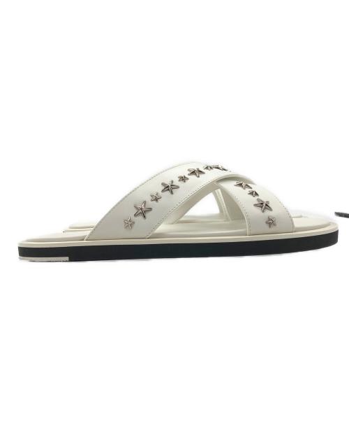 JIMMY CHOO（ジミーチュウ）JIMMY CHOO (ジミーチュウ) クロスストラップサンダル ホワイト サイズ:SIZE 43の古着・服飾アイテム