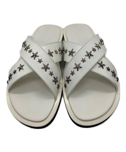 JIMMY CHOO（ジミーチュウ）JIMMY CHOO (ジミーチュウ) クロスストラップサンダル ホワイト サイズ:SIZE 43の古着・服飾アイテム