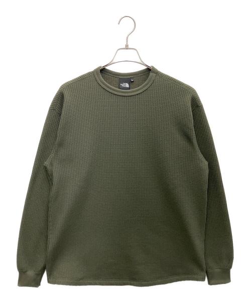 THE NORTH FACE（ザ ノース フェイス）THE NORTH FACE (ザ ノース フェイス) L/S Warm Waffle Crew カーキ サイズ:Lの古着・服飾アイテム
