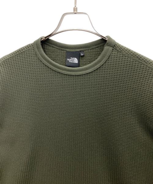 THE NORTH FACE（ザ ノース フェイス）THE NORTH FACE (ザ ノース フェイス) L/S Warm Waffle Crew カーキ サイズ:Lの古着・服飾アイテム