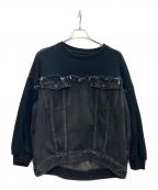 Ameriアメリ）の古着「DENIM SWEAT OVER TOP」｜ブラック