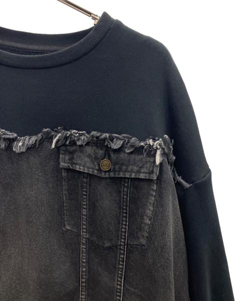 Ameri（アメリ）Ameri (アメリ) DENIM SWEAT OVER TOP ブラック サイズ:SIZE Freeの古着・服飾アイテム