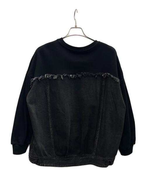 Ameri（アメリ）Ameri (アメリ) DENIM SWEAT OVER TOP ブラック サイズ:SIZE Freeの古着・服飾アイテム