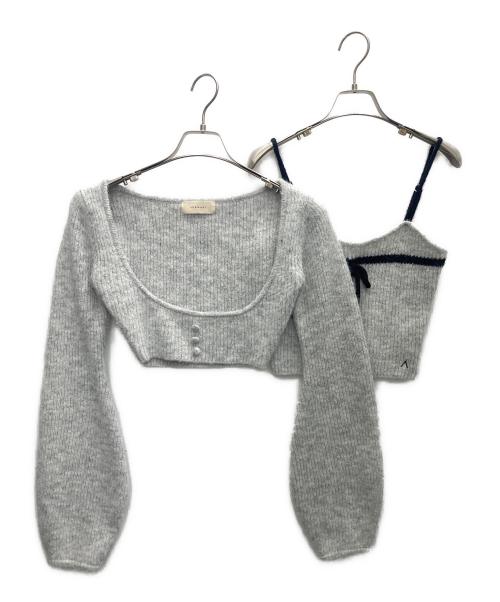 ANDMARY（アンドマリー）ANDMARY (アンドマリー) 厚手ニット ライトグレー サイズ:SIZE Freeの古着・服飾アイテム