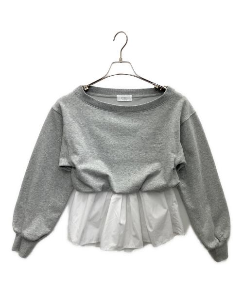 emmi（エミ）emmi (エミ) 布帛ドッキング裏毛セットアップ ライトグレー サイズ:SIZE 0の古着・服飾アイテム