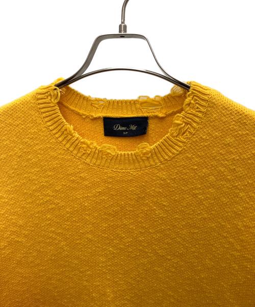 Dime（ダイム）Dime (ダイム) Cat Knit イエロー×レッド サイズ:Sの古着・服飾アイテム