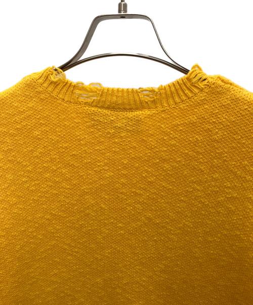 Dime（ダイム）Dime (ダイム) Cat Knit イエロー×レッド サイズ:Sの古着・服飾アイテム
