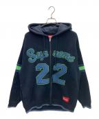 SUPREMEシュプリーム）の古着「プルオーバーニットパーカー」｜ネイビー×グリーン