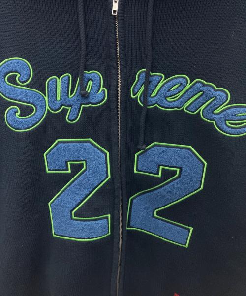 SUPREME（シュプリーム）SUPREME (シュプリーム) プルオーバーニットパーカー ネイビー×グリーン サイズ:XLの古着・服飾アイテム