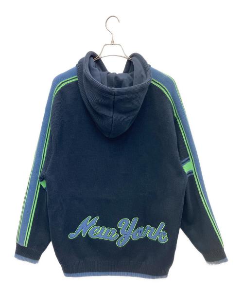 SUPREME（シュプリーム）SUPREME (シュプリーム) プルオーバーニットパーカー ネイビー×グリーン サイズ:XLの古着・服飾アイテム