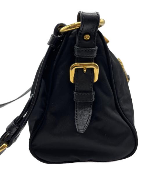 PRADA（プラダ）PRADA (プラダ) ショルダーバッグ ブラック×ゴールドの古着・服飾アイテム