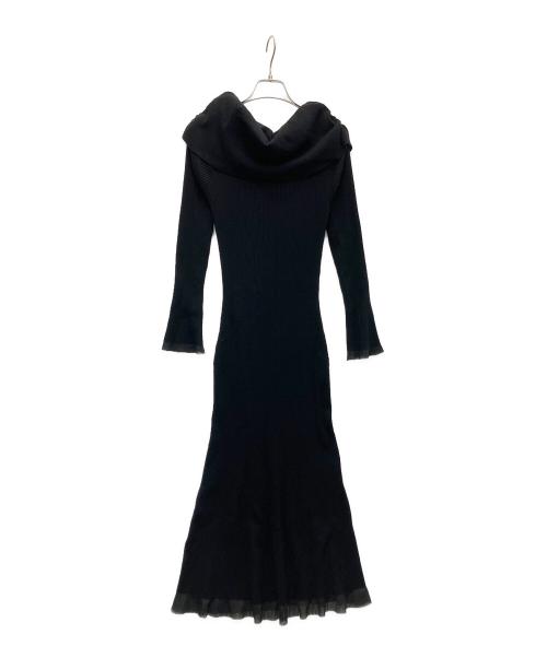 FRAY ID（フレイ アイディー）FRAY ID (フレイ アイディー) ニットワンピース ブラック サイズ:SIZEFREEの古着・服飾アイテム