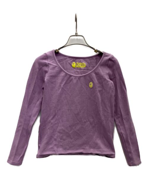 A BATHING APE（アベイシングエイプ）A BATHING APE (アベイシングエイプ) 長袖カットソー バイオレット サイズ:Sの古着・服飾アイテム
