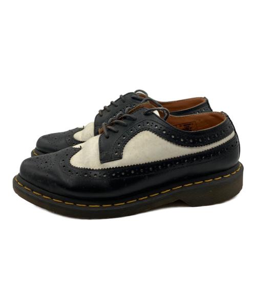 Dr.Martens（ドクターマーチン）Dr.Martens (ドクターマーチン) ウィングチップシューズ ブラック×ホワイト サイズ:UK5の古着・服飾アイテム