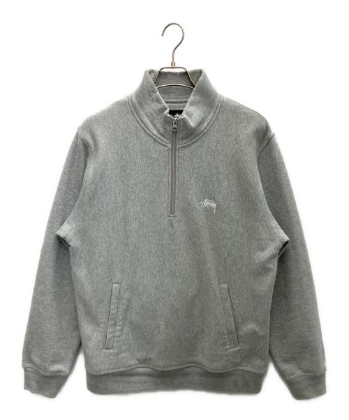 stussy（ステューシー）stussy (ステューシー) ハーフジップスウェット グレー サイズ:Lの古着・服飾アイテム