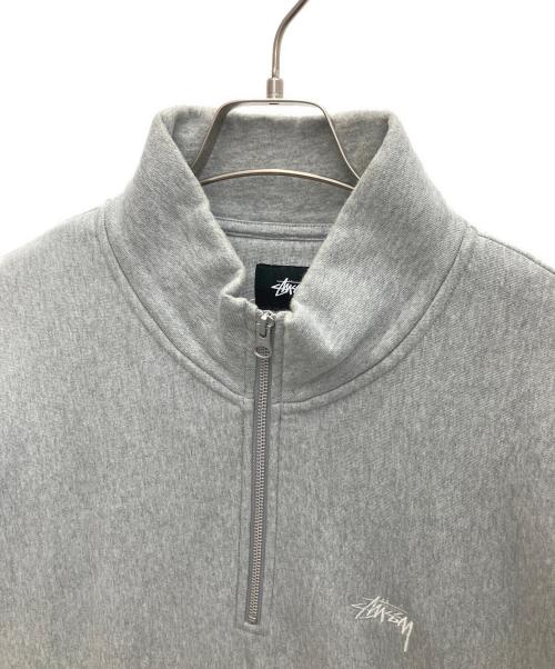 stussy（ステューシー）stussy (ステューシー) ハーフジップスウェット グレー サイズ:Lの古着・服飾アイテム