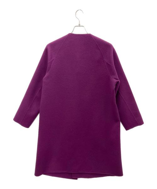 theory（セオリー）theory (セオリー) ノーカラーコート パープル サイズ:Pの古着・服飾アイテム