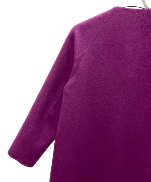 theory（セオリー）theory (セオリー) ノーカラーコート パープル サイズ:Pの古着・服飾アイテム