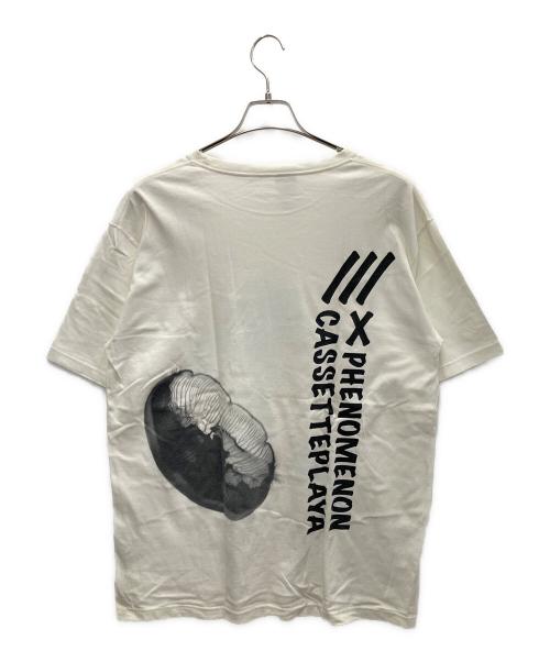 PHENOMENON（フェノメノン）PHENOMENON (フェノメノン) 半袖カットソー オレンジ×ホワイト サイズ:XXLの古着・服飾アイテム