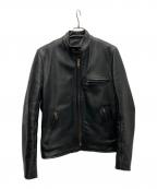 VANSONバンソン）の古着「シングルライダースジャケット」｜ブラック