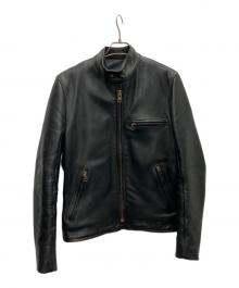 VANSON（バンソン）の古着「シングルライダースジャケット」｜ブラック