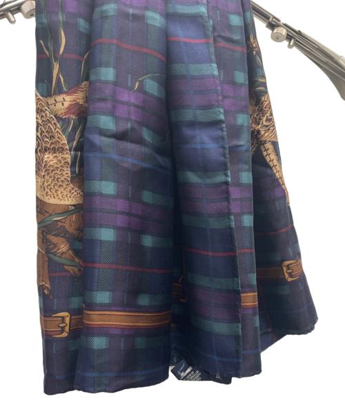 POLO RALPH LAUREN（ポロ・ラルフローレン）POLO RALPH LAUREN (ポロ・ラルフローレン) シルクスカーフ ネイビー×パープルの古着・服飾アイテム