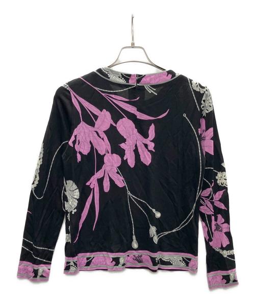 LEONARD FASHION（レオナールファッション）LEONARD FASHION (レオナールファッション) 長袖カットソー ブラック×ピンク サイズ:SIZE40 未使用品の古着・服飾アイテム