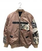 DIESELディーゼル）の古着「リバーシブルMA-1ジャケット」｜ピンク×ブラック