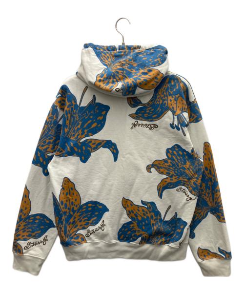 stussy（ステューシー）stussy (ステューシー) パーカー ブルー×ホワイト サイズ:Lの古着・服飾アイテム