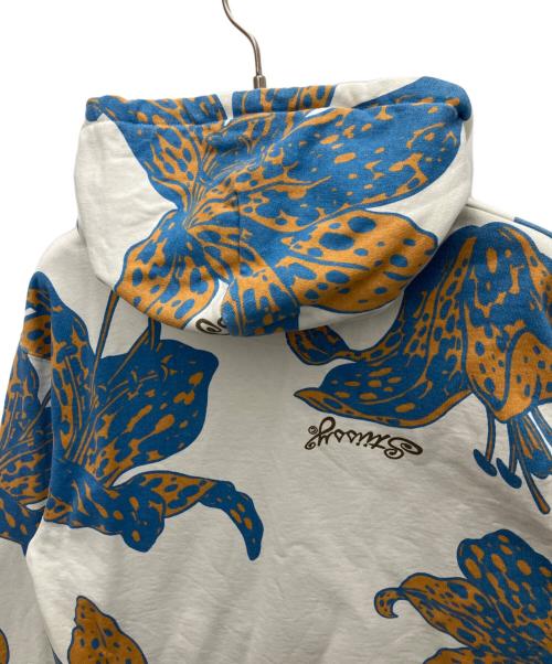 stussy（ステューシー）stussy (ステューシー) パーカー ブルー×ホワイト サイズ:Lの古着・服飾アイテム