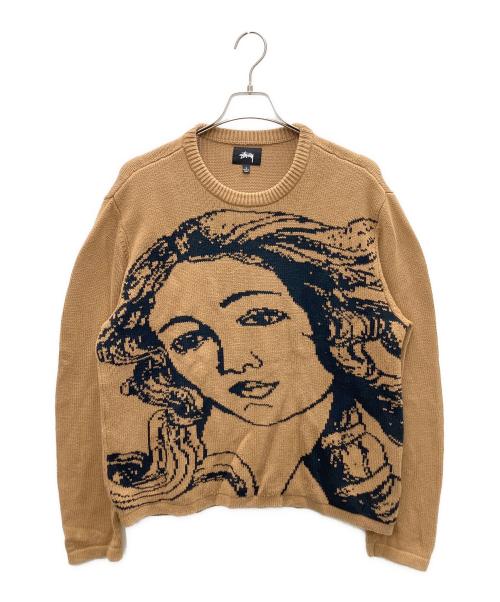 stussy（ステューシー）stussy (ステューシー) 厚手ニット ベージュ サイズ:Lの古着・服飾アイテム