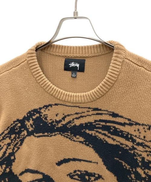 stussy（ステューシー）stussy (ステューシー) 厚手ニット ベージュ サイズ:Lの古着・服飾アイテム