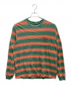 SUPREMEシュプリーム）の古着「長袖カットソー」｜オレンジ×グリーン
