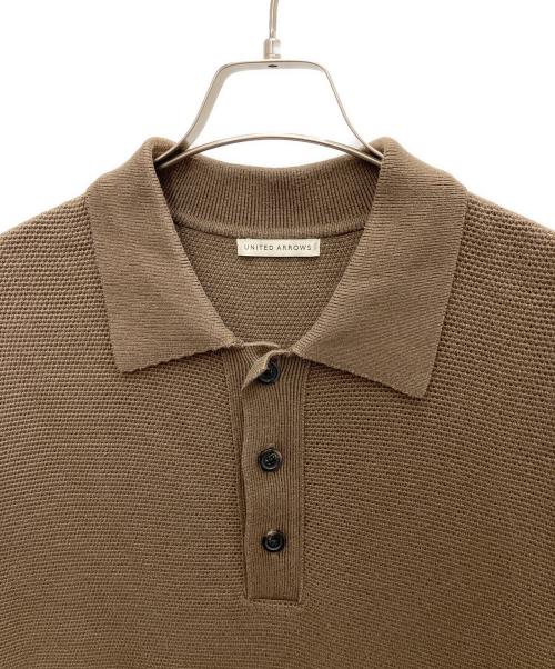 UNITED ARROWS（ユナイテッドアローズ）UNITED ARROWS (ユナイテッドアローズ) ニットポロシャツ ブラウン サイズ:XLの古着・服飾アイテム