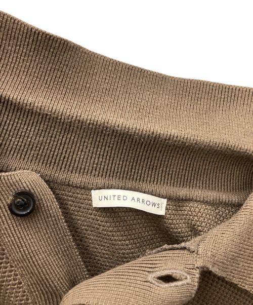 UNITED ARROWS（ユナイテッドアローズ）UNITED ARROWS (ユナイテッドアローズ) ニットポロシャツ ブラウン サイズ:XLの古着・服飾アイテム