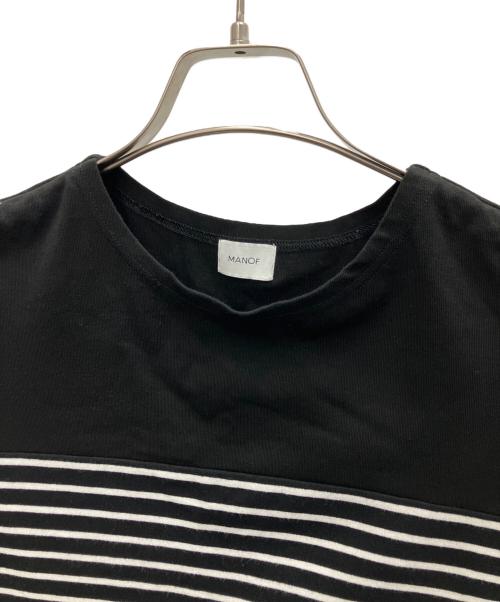 MANOF（マノフ）MANOF (マノフ) 長袖カットソー ホワイト×ブラック サイズ:SIZE Freeの古着・服飾アイテム