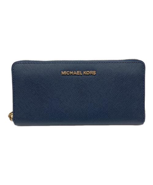 MICHAEL KORS（マイケルコース）MICHAEL KORS (マイケルコース) ラウンドファスナー財布 ネイビー サイズ:‐の古着・服飾アイテム