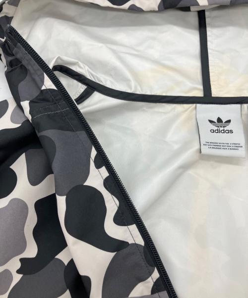 adidas（アディダス）adidas (アディダス) ナイロンジャケット ブラック×グレー サイズ:Lの古着・服飾アイテム