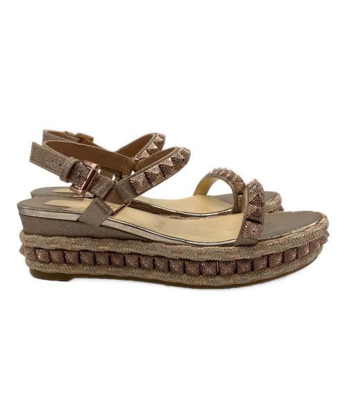 Christian Louboutin（クリスチャン・ルブタン）Christian Louboutin (クリスチャン・ルブタン) サンダル ピンク×ゴールド サイズ:SIZE 37の古着・服飾アイテム